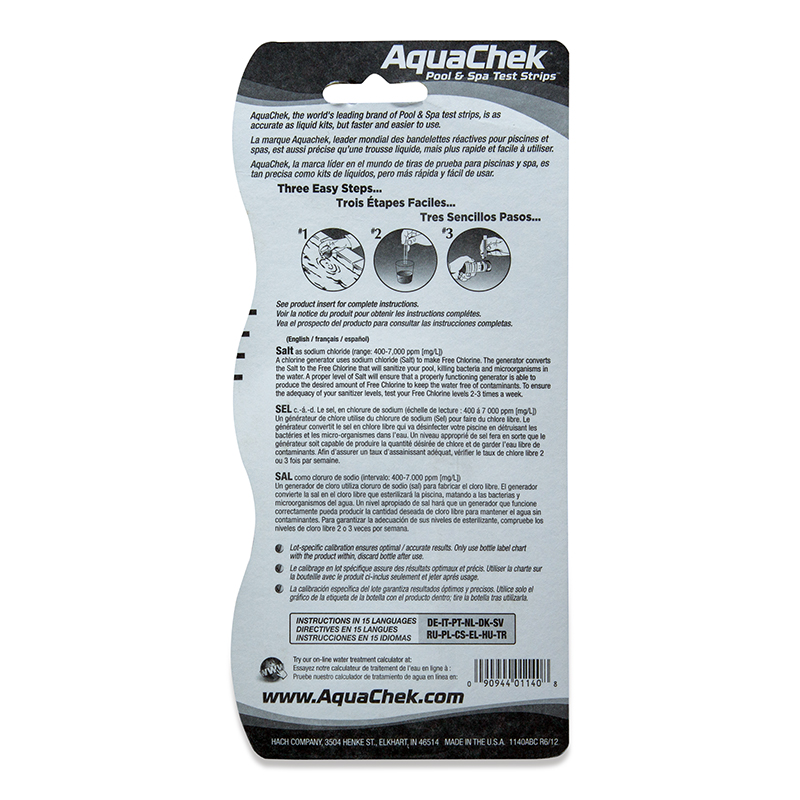 Aquachek Salt Test Strips Chart