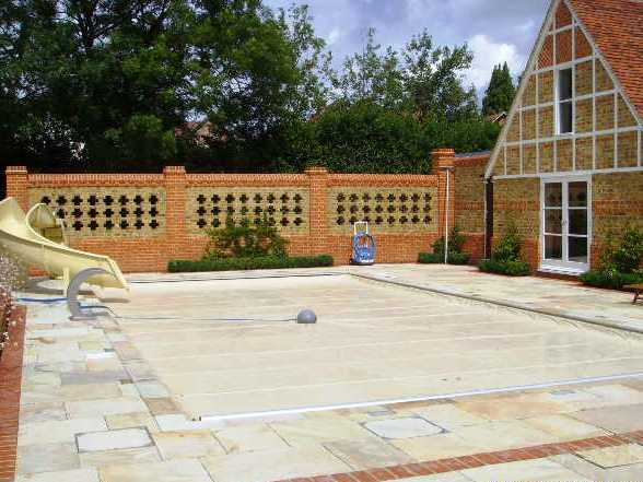 Beige Automatic Pool Safety Cover